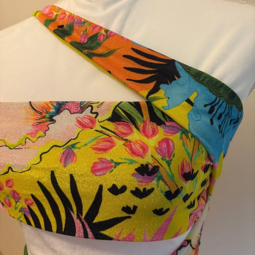 AGUA BENDITA Strappy One-piece Swimsuit Bright Colorful Sz L "Irisha" in PRAIA - Picture 5 of 8
